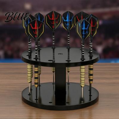 Storage for 12 Dart Acrylic Holder Stand Slots Holder Round Compact Tabletop Display Rack Space Saving Rack Game Room Sports Decor