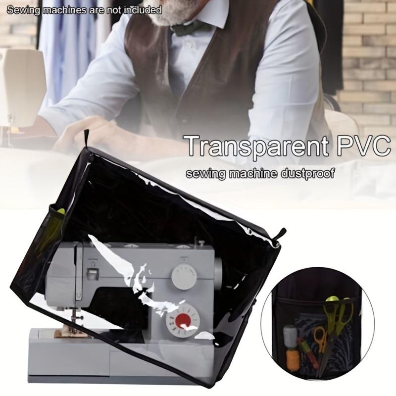 Klare PVC-Nähmaschinenabdeckung, Staubdichter Wasserdichter Schutz für Singer Brother Janome Aufbewahrungstaschen für Nähzubehör