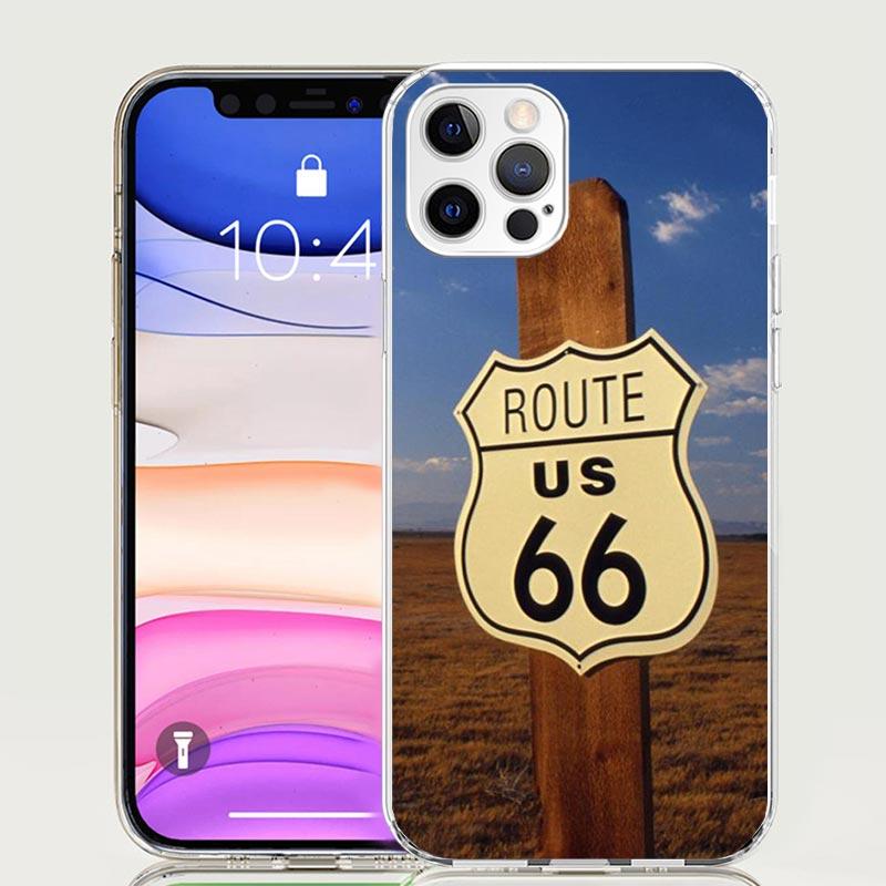 America Route 66 Phone Case For IPhone 18 17 Air 16 15 Plus 11 14 Pro Max 13 Mini 12 7 8 + SE Pattern Art Customized Cover 17 Air 1