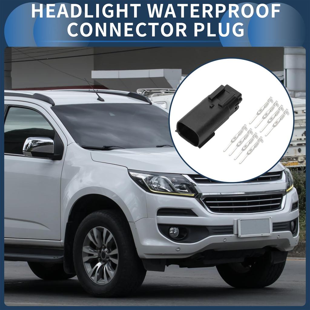 INFINAUTO 8 Pin Headlight Waterproof Connector Plug 1.5mm Series Female Wire Terminal Connector for