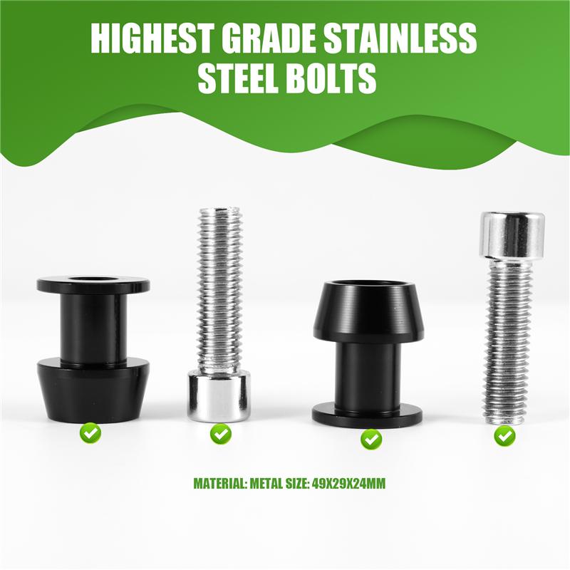 2X Motorcycle CNC Swingarm Swing Arm Spool Sliders Stand Bobb 10Mm For Kawasaki Ninja 250 ER6 Z 250 ER6F-M53K