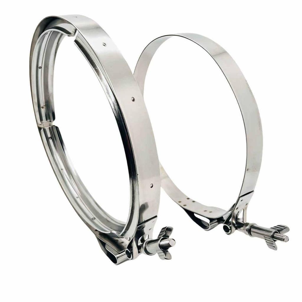 304 Stainless Steel Double Backup V-Groove Hose Clamps with U-Groove Card Slot and Single Layer Fabric Bag Steel Band