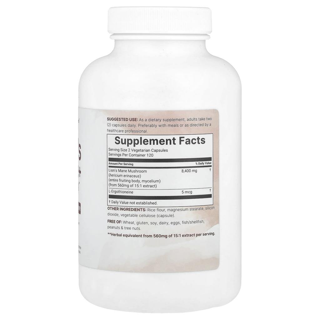 Deer Antler Mushroom + L-Ergothioneine, 240 Veggie Caps