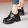 Fashion Muffin Thick-soled Round Head Wind Breathable One-pedal Women's Small Leather Shoes Single Shoes