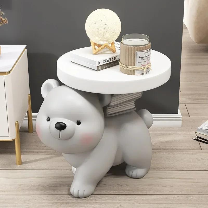 Bear Floor Ornaments Living Room TV Cabinet Sofa Side Coffee Table Tray Decorations Light Luxury Living Room Decoration