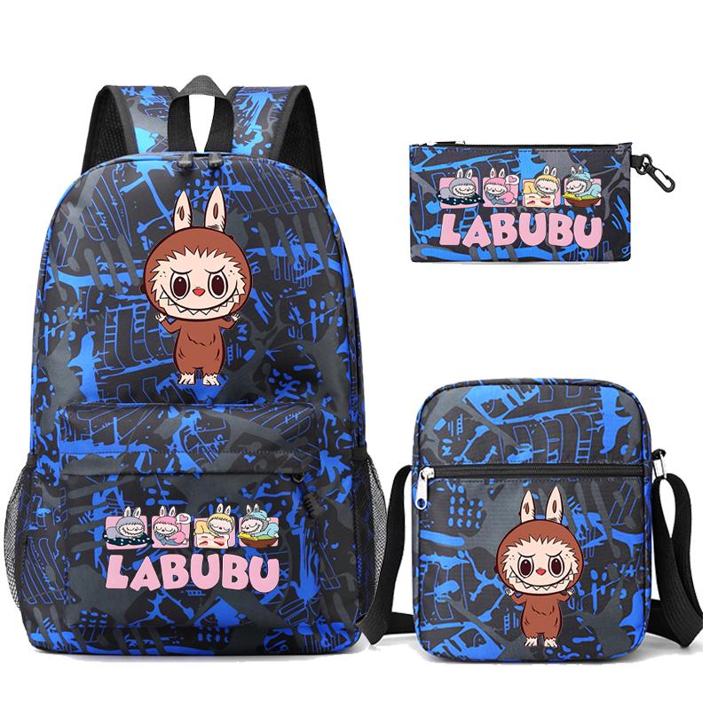 3Pcs/set Cute Printed Backpack with Shoulder Bag Pencil Case Student Girl Boy Schoolbag Large Capacity Bookbag Travel Bag