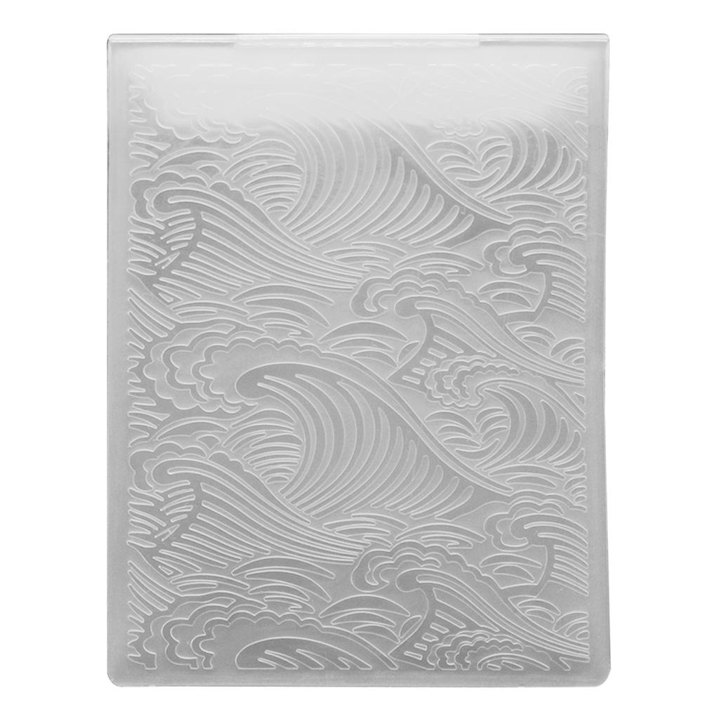 Sea Wave Uneven Embossing Folder 3D TPR Decorative Embossing Stencil for Crafts 1