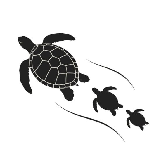 yangyizhi Car Sticker, Waterproof PVC Self-adhesive No Trace Auto Decal, Realistic Sea Turtle Pattern Sticker for Fuel Tank Caps Windows Luggage