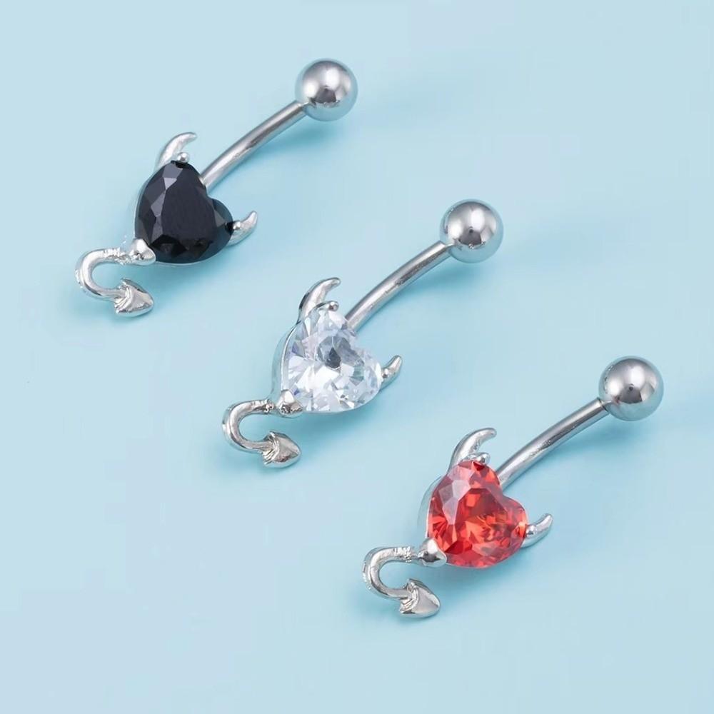 Copper Gem Navel Piercing Elegant Shiny Body Jewelry Fashion Crystal Ball Belly Button Rings Men