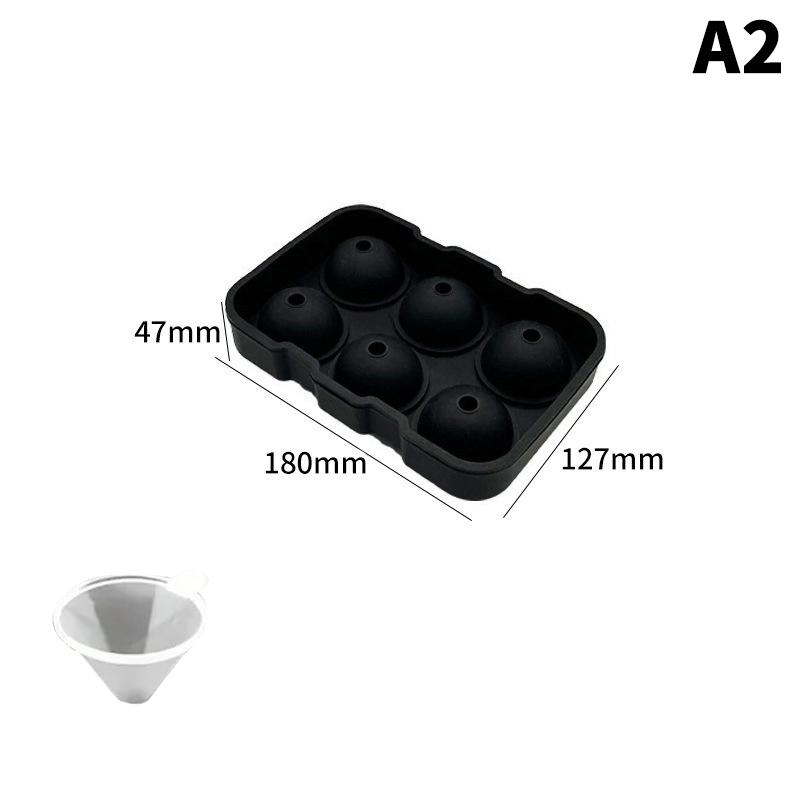 Grid Ice Ball Maker Silicone Ice Cube Tray 2 Pack Reusable Easy Release for Cocktails Home Parties