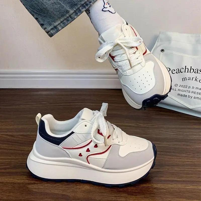 Lace Up Sneakers Shoes for Women 39 Stylish Original Designer Luxury Vulcanized Shoe High Quality Cheap Casual Woman Footwear