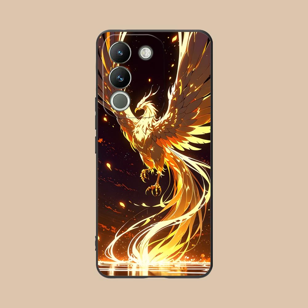 Luxury Phoenix Mobile Cell Phone Case for VIVO V60 V50 V40 V30 V29 V27 V25 V23 Pro Lite 5G Colorful Printing Cover Cover Luxury