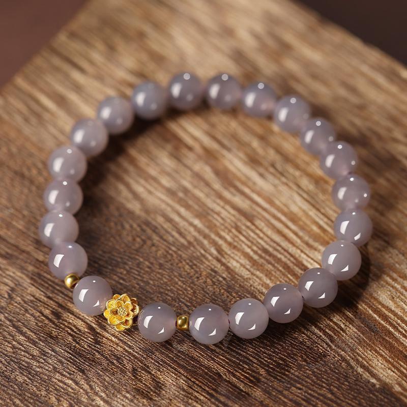Glass bead lotus lotus pod bracelet women's niche light luxury high-end bracelet fashion versatile simple jewelry