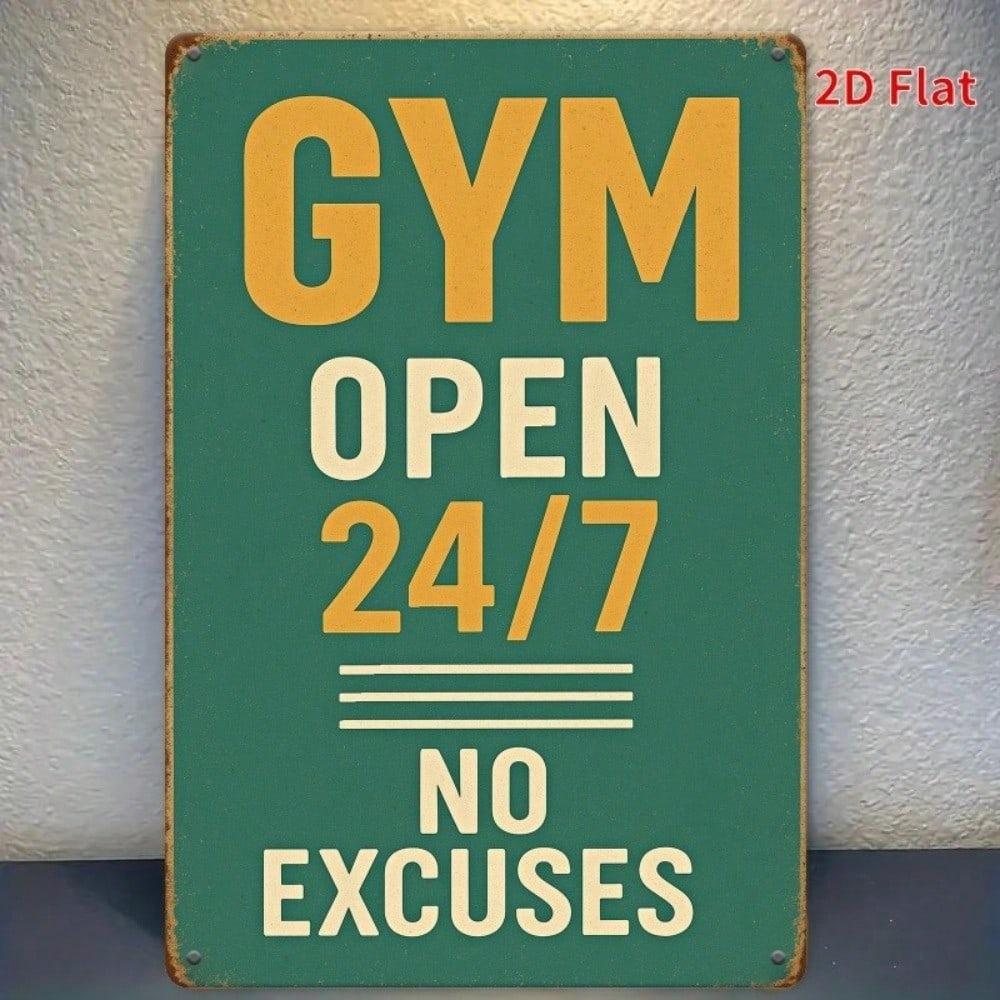Iron Fit Gym Metal Sign Vintage Workout Wall Decor for Home Fitness Room