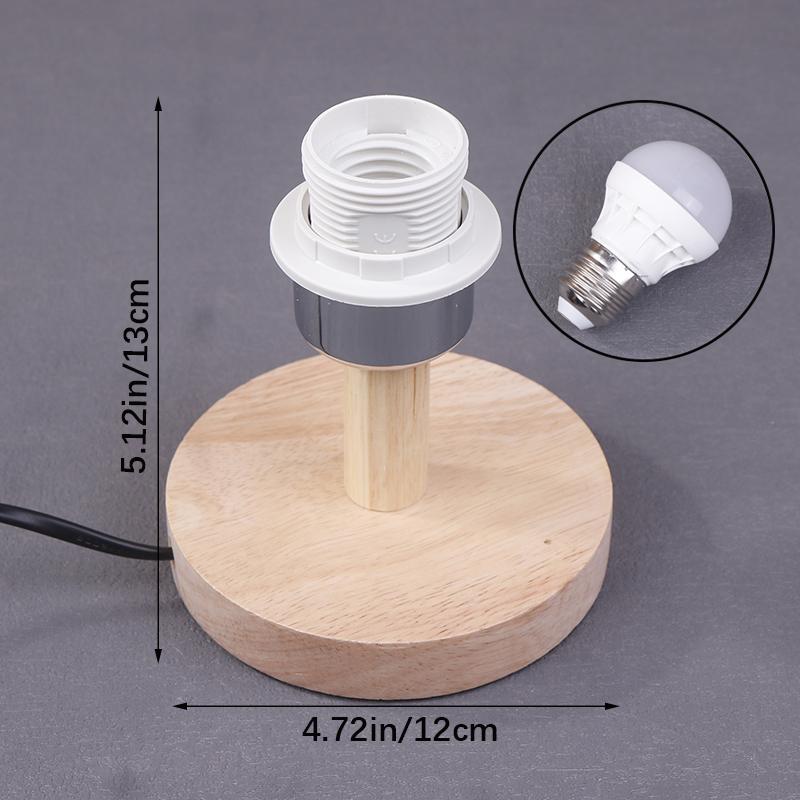 

E27 Круглый Держатель с Цельным Деревянным Основанием, Чашка для Лампы со Шнуром и Выключателем Вкл/Выкл для Настольной Лампы, Вставная Лампа, Держатель для Прикроватной Лампы