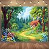 Dream Forest Fairytale Background - Polyester Suitable for Parties No Power Required Multi-purpose Garden Scenes