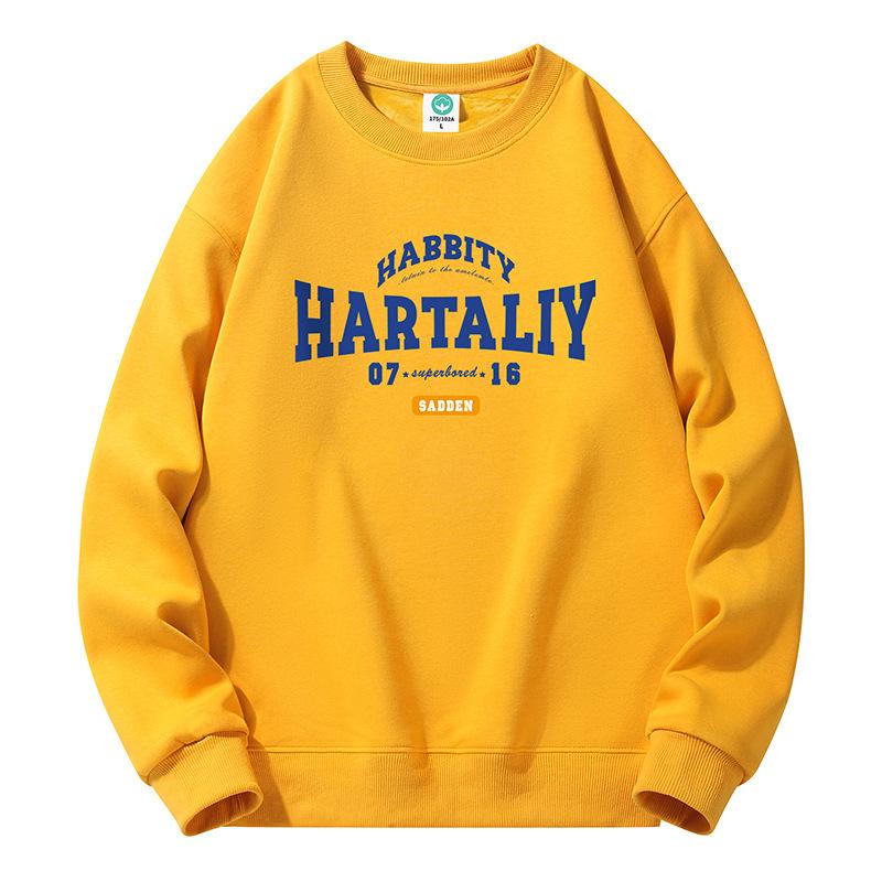 Spring and Autumn Crew Neck Sweater Men's Loose Long Sleeve Jacket Ins Teen Couple T-Shirt Spring and Autumn