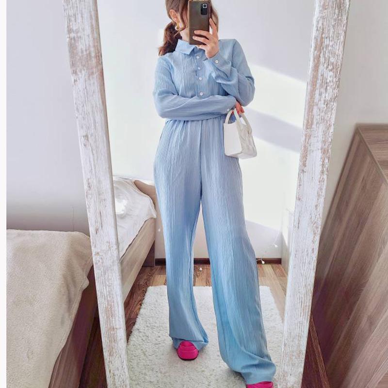 Streamgirl Women Summer Pants Sets 2 Pieces Crop Tops And Wide Leg Pants White Chiffon Thin Two Pieces Pant Sets Women's Suits