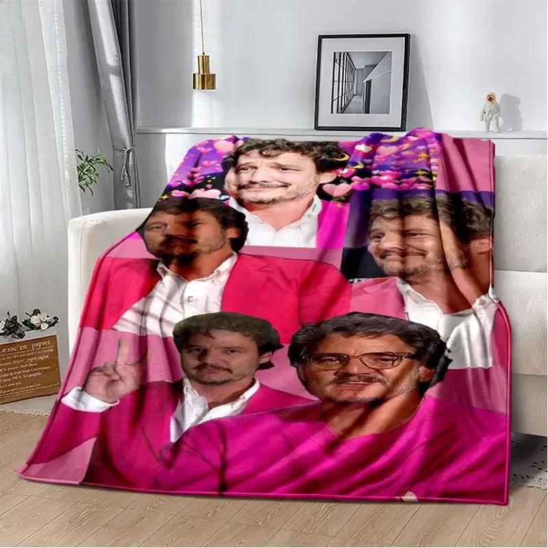 Pedro Pascal Pattern Throw Blanket Light Weight Blanket for Living Room Bedroom Kidsroom Warm Blanket Christmas Gift