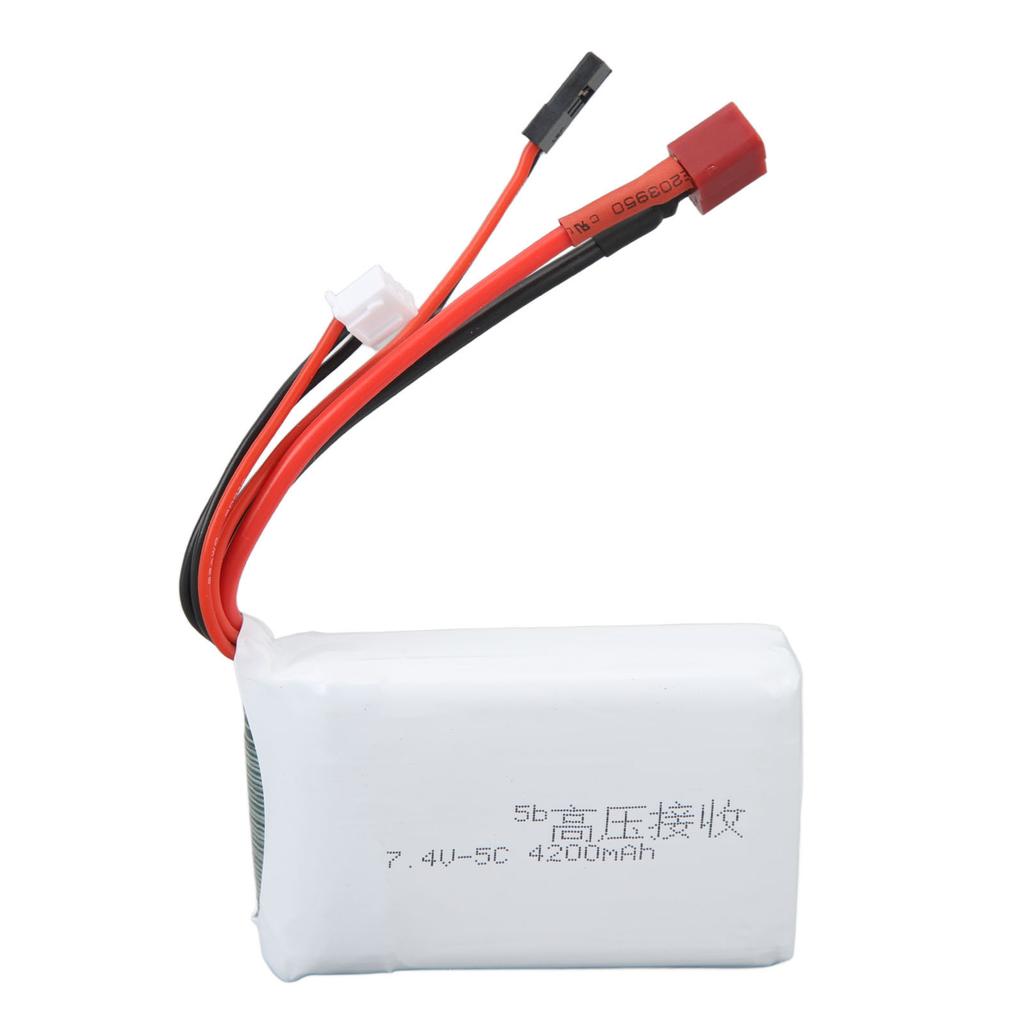 RC 7.4V 4200mAh Lithium Battery Lightweight Overcharge Protection T Plug RC Batteries For RC Toys