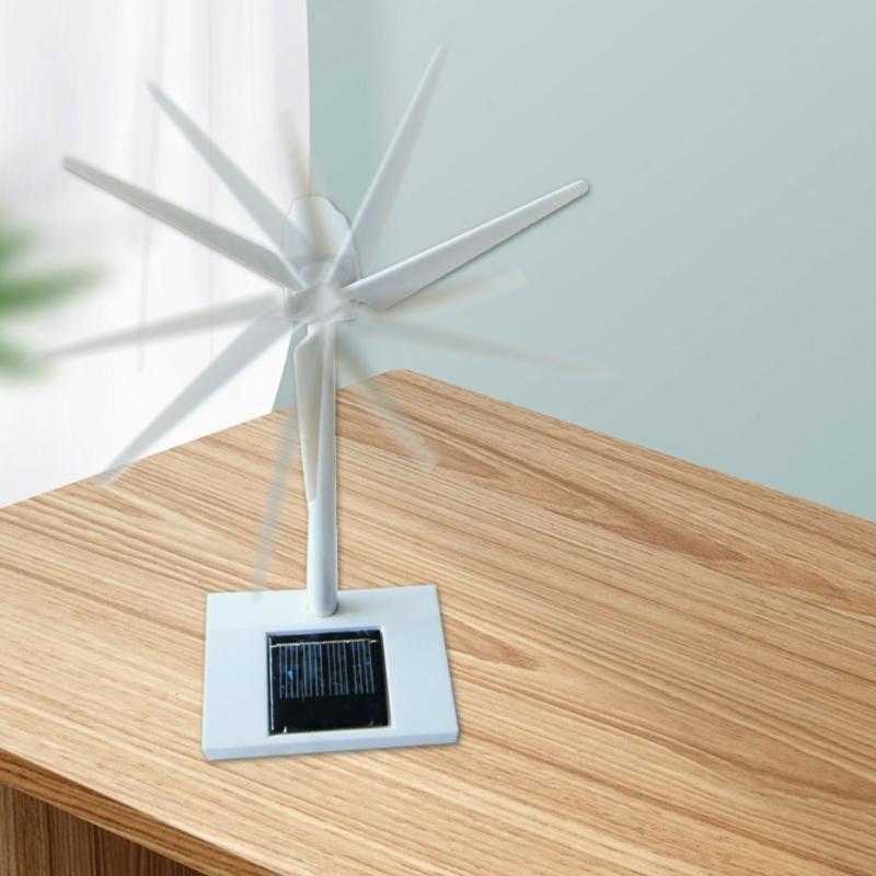 Solar Powered Windmill Craft Kits Model Building Toy Safe Plastic STEM Windwheel Toy For Children Home Desk Decoration