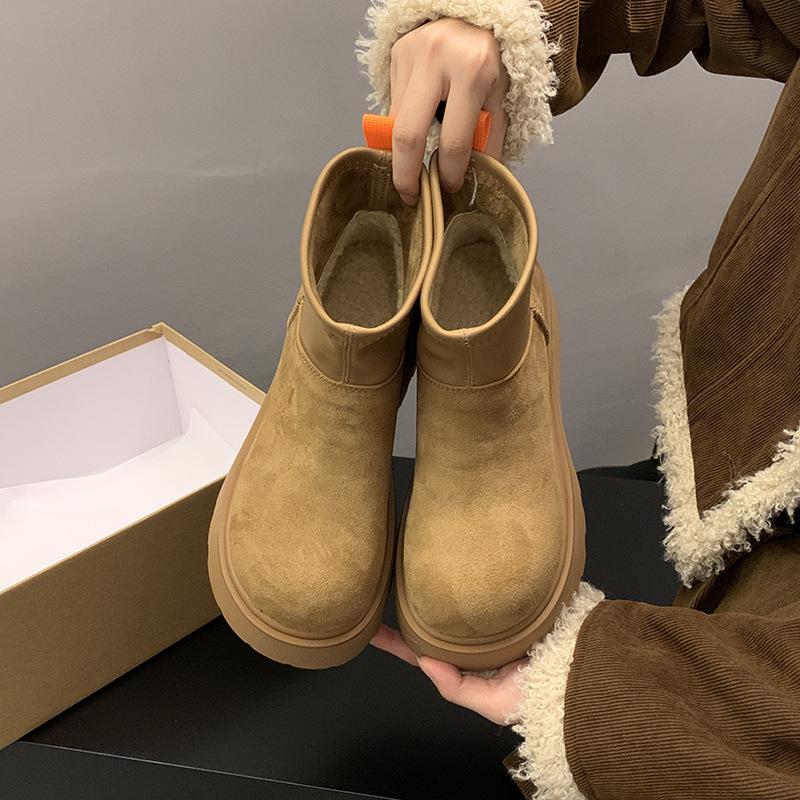 

Fur integrated soft-soled snow boots women s autumn and winter 2025 new thick-soled non-slip piled thickened cotton shoes short boots 35