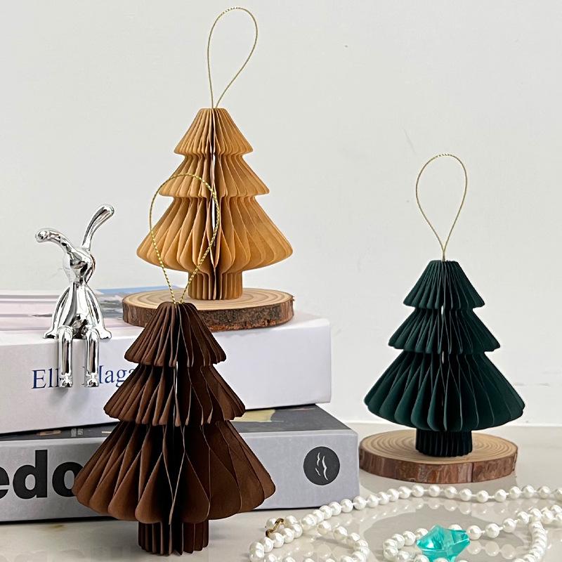 Paper Folding Christmas Tree Tabletop Ornament for Festive Decor