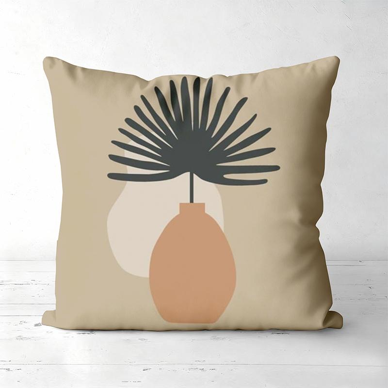 Modern Plant Vase Pattern Decorative Cushion Covers Polyester Pillowcase, Sofa Decorative Cushion Cov Headboard Pillow