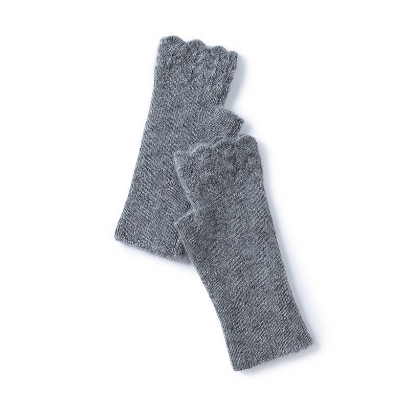 100% Pure Cashmere Fingerless Gloves – Warm, Solid Color, New Fashion Cold Protection