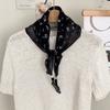 Silk scarf new literary scarf shawl cashew flower headband versatile multi-purpose pearl triangle scarf waist tie