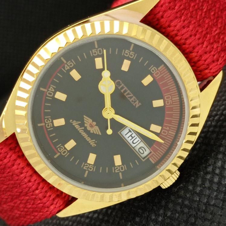 

REFURBISHED VINTAGE CITIZEN AUTO 8200 JAPAN MENS D/D BLACK WATCH 610b-a317854-9 SKU610b-a317854