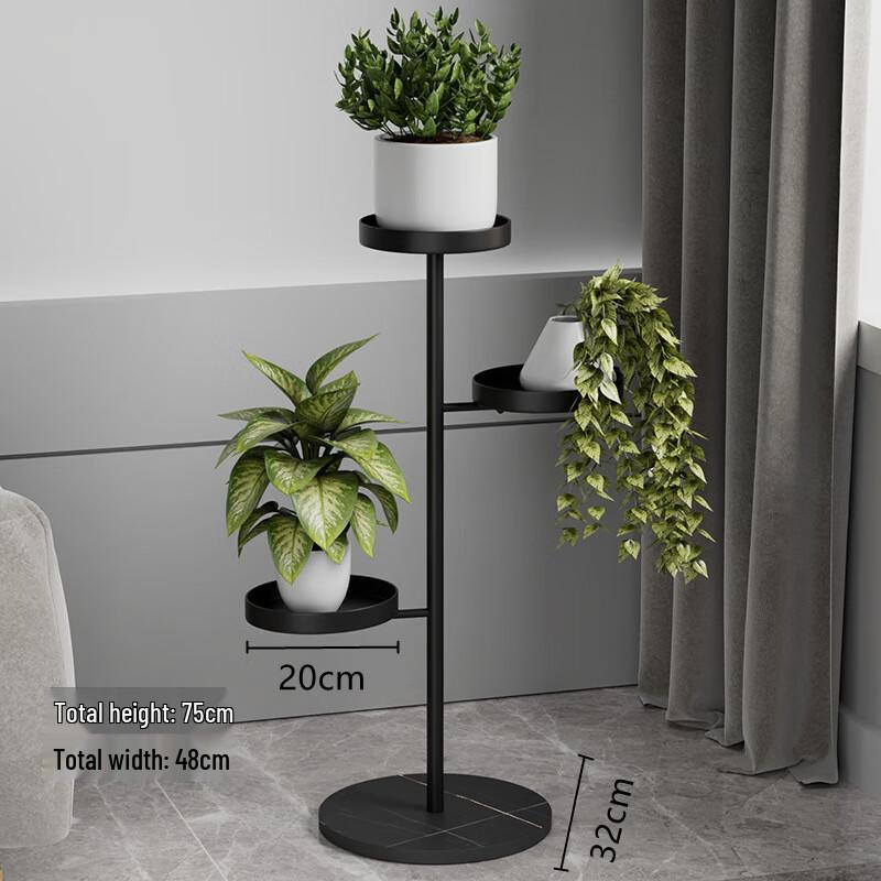 Moderní minimalistický stojan na květiny ze železa a kamenné desky