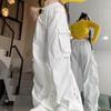Women Large Pocket Cargo Pants 2025 Spring Summer New Style Loose Slimming Casual Sports Wide Leg Pants
