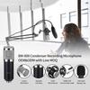 FUNFANG BM800 Professional Condenser Microphone USB Microphone Studio Recording Broadcast Equipment with Arm Stand