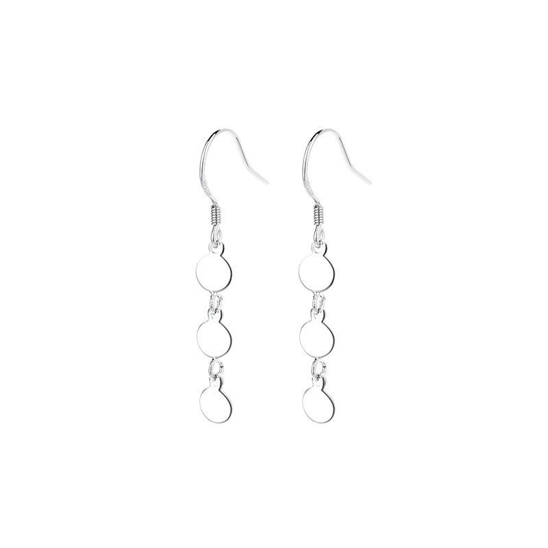 Smooth Small Round Tassel Earrings Women'S Design Sense Niche Ins Cold Wind Ear Hook Ear Hook Long Elegant Temperament