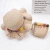 Summer Outdoor New Straw Children's Cartoon Cute Flower Hat with Bag Woman