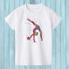 Maglietta da donna con stampa ginnasta e arcobaleno, motivo: ginnastica artistica, maglietta estiva per bambine, maglietta da streetwear hipster