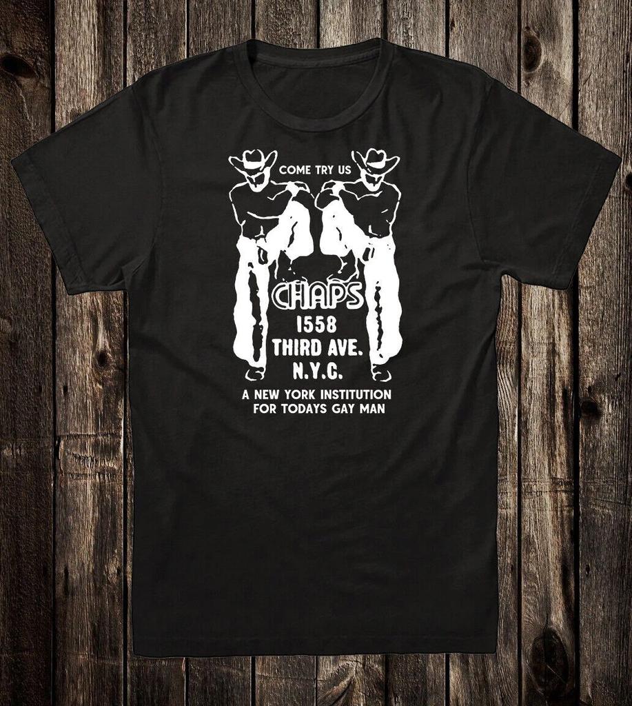 Retro T Tee Shirt Punk Queer Cowboy CHAPS NYC Gay Bar Queer Cowboys