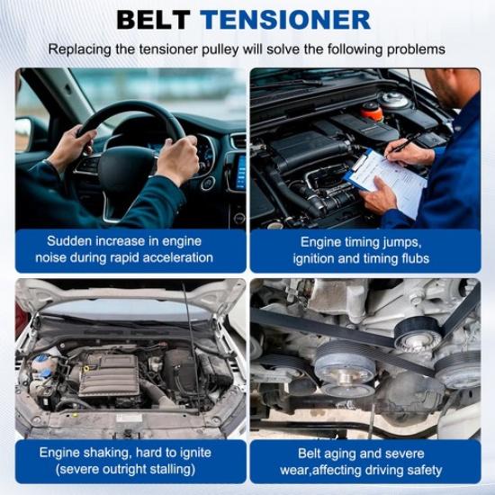 Tensioner Pulley & Serpentine Drive Belt Kit Fit for 2006-2011 Honda Civic 1.8L