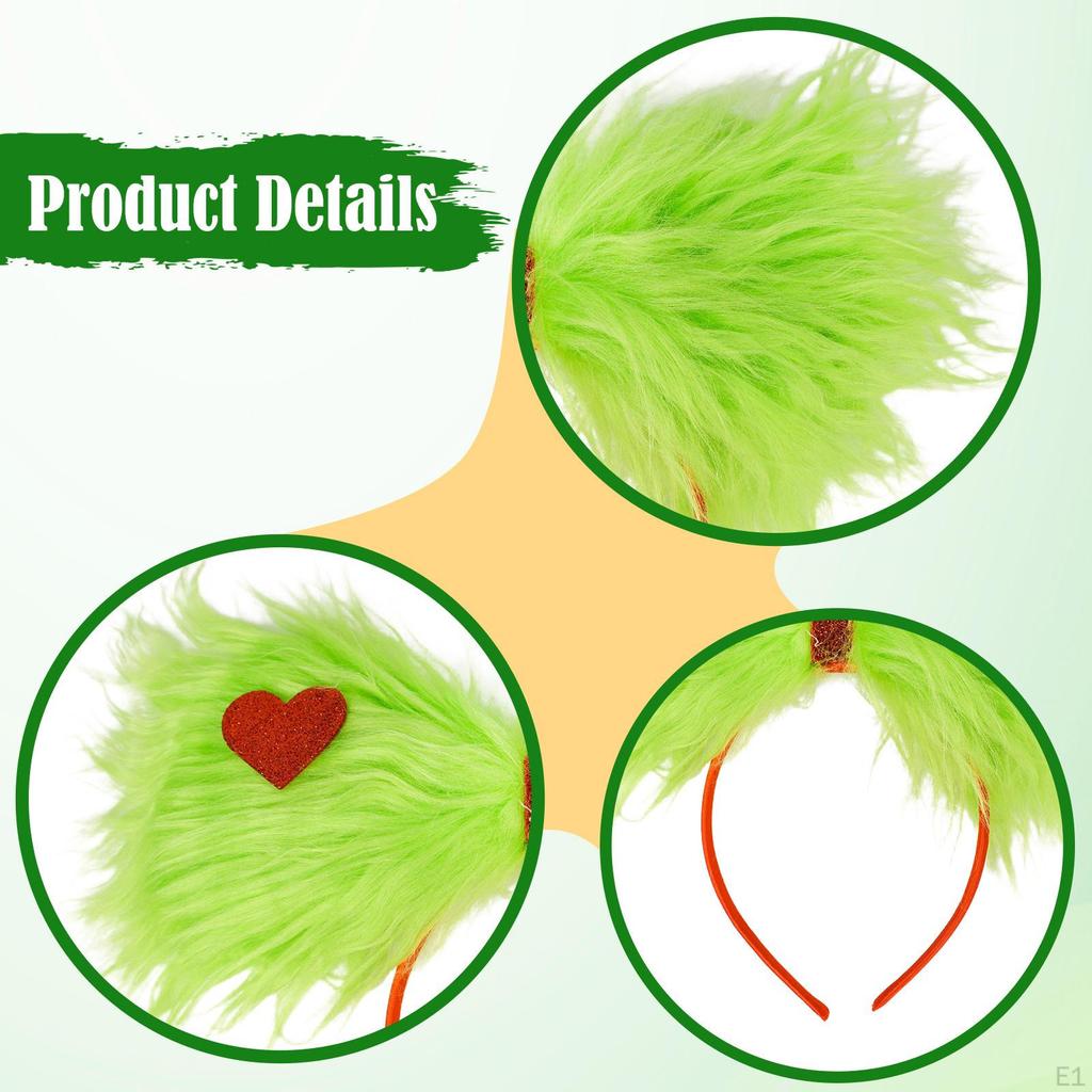 Christmas Green Monster Headband Cute Head Topper for Xmas Party Favors Festival