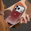 Burgundy gradual change cherry bow mobile phone case Apple 13 two-in-one film case iPhone17 magnetic protective case