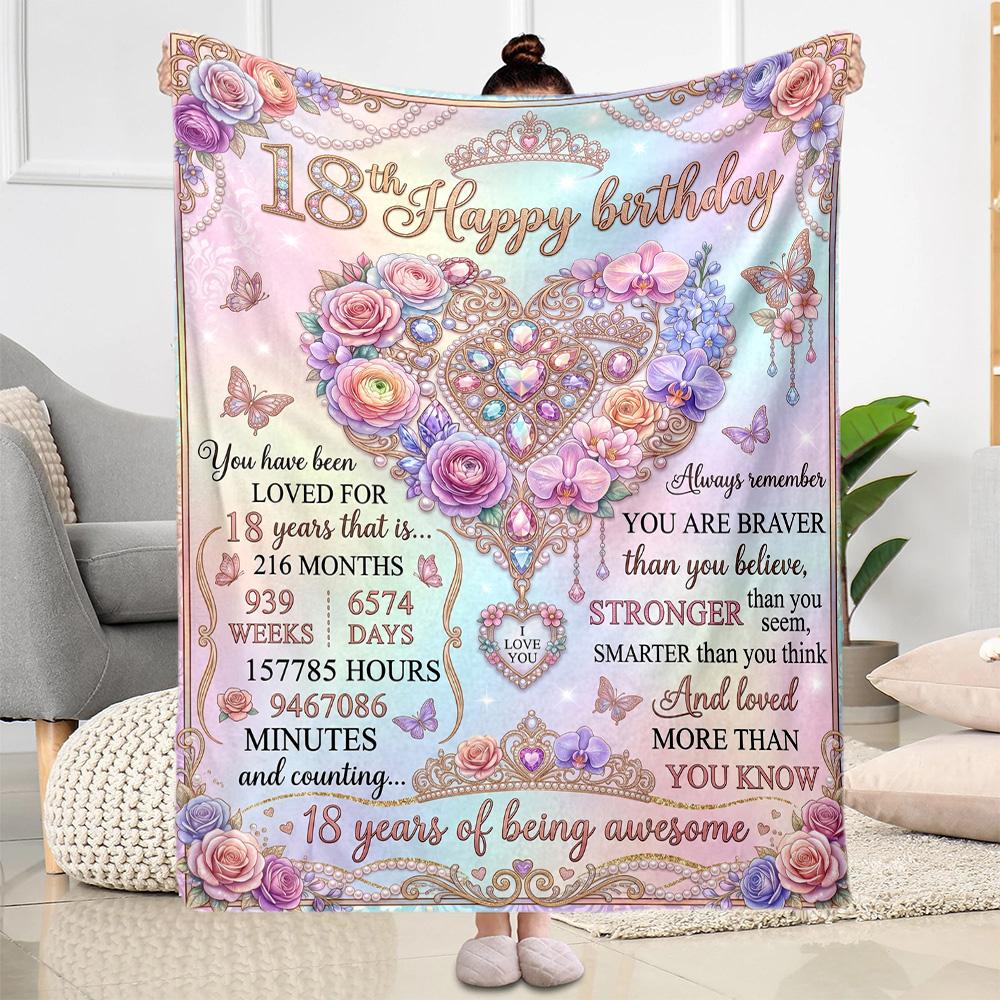 Coperte di Flanella con Citazioni per il 18° Compleanno - Morbide e Adatte per Divani, Letti, Uffici, Viaggi, Tutte le Stagioni, Ottimo Regalo per Feste e Compleanni.
