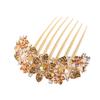 Classic Stable 7 Teeth Bridal Hair Comb Women Colorful Rhinestone Flower Fork for Dating