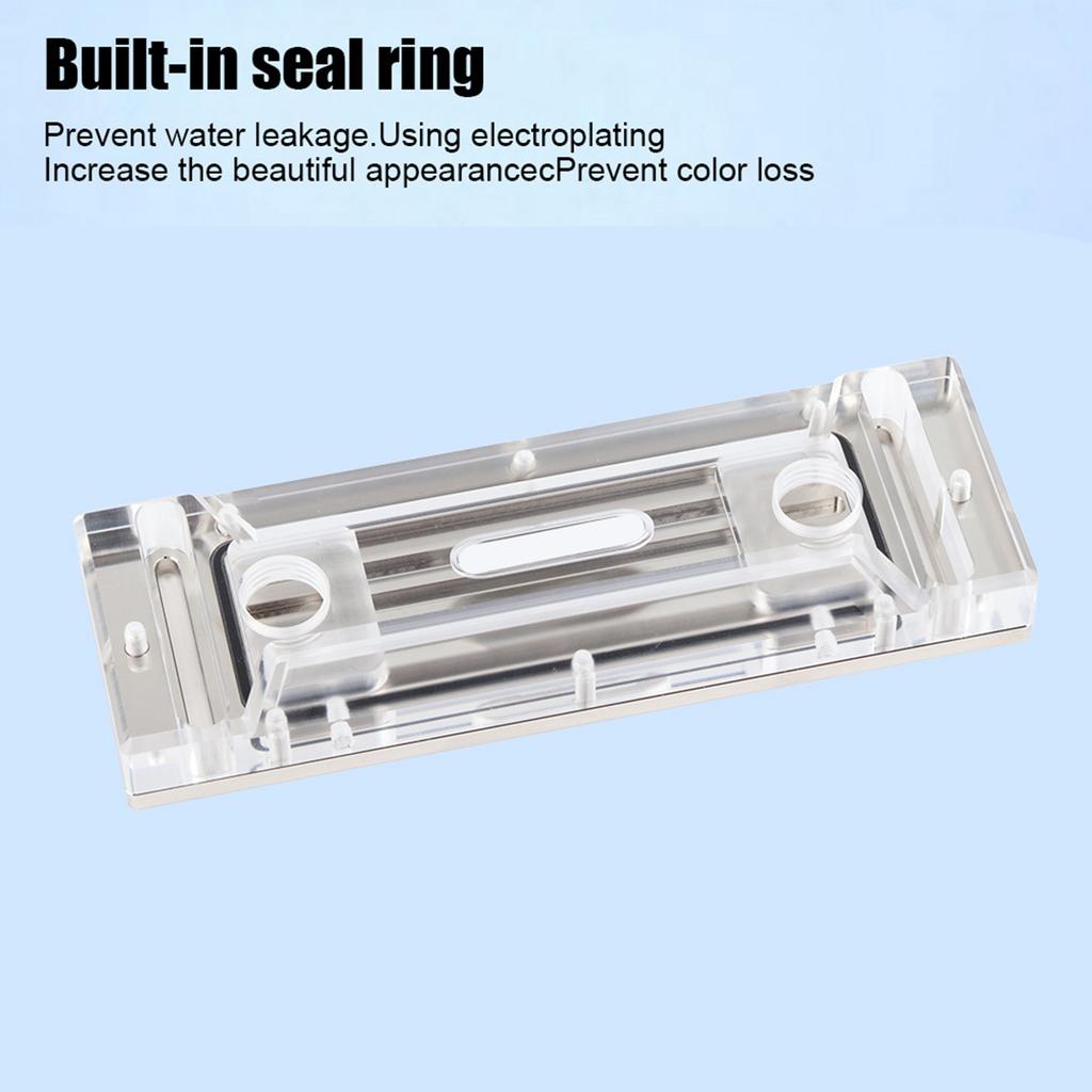 Copper Substrate Imported PMMA Water Cooling Block with Built In Sealing Ring for 4 Memory Heat Sink