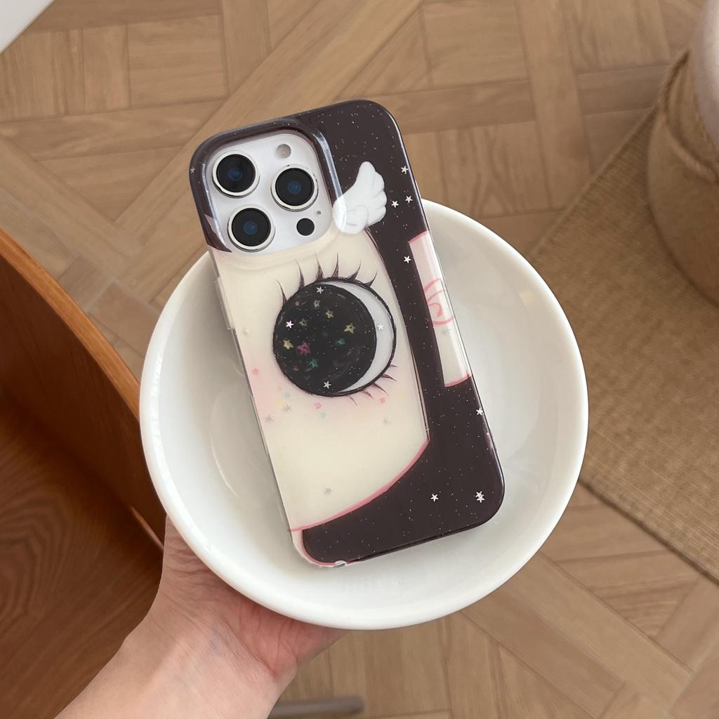 Traumhafte Mädchen mit großen Augen Süße Handyhülle Für IPhone 16 17 15 14 13 12 11 Pro Max Air 15 Plus Transparente Silikon Weiche Hülle