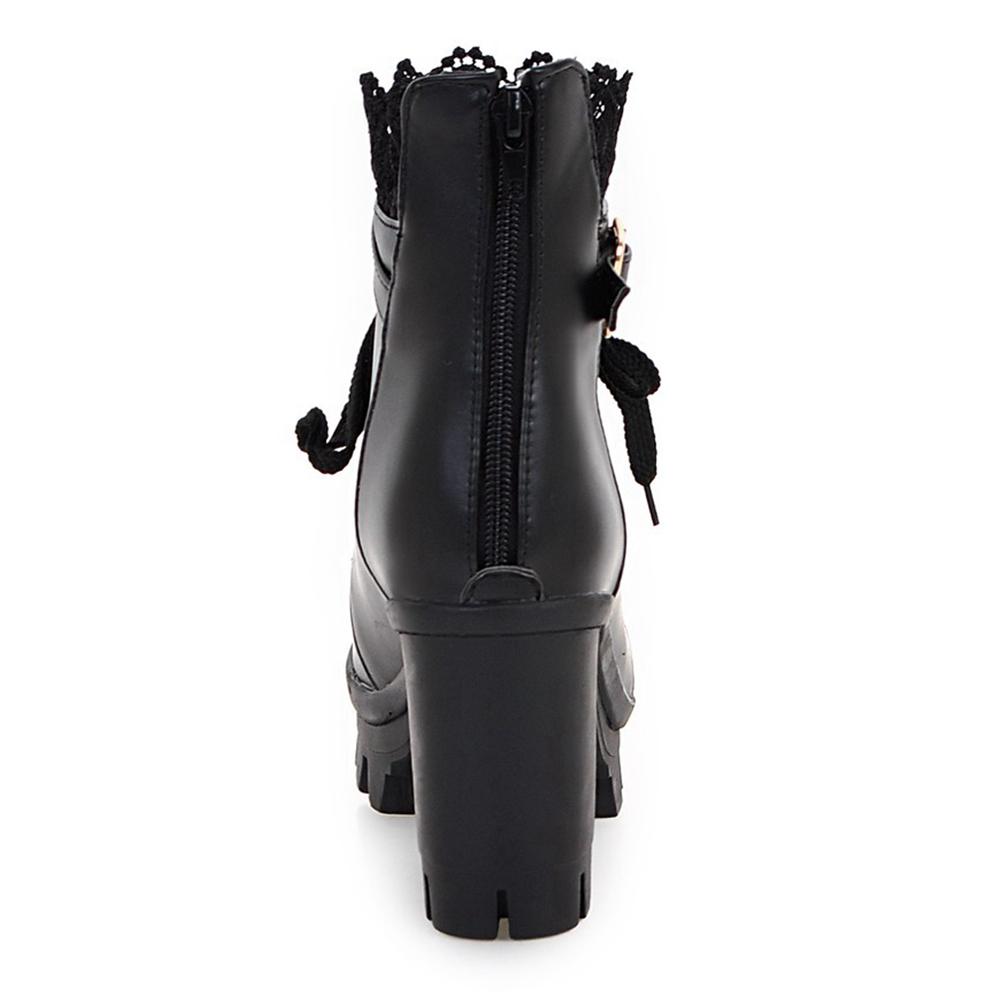 WeenFashion Womens Solid High-Heels Round-Toe Frosted Zipper Boots AMGXX115974 WeenFashion Womens Solid High-Heels Round-Toe Frosted Zipper Boots AMGXX115974