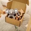 4 Pcs Baby Wooden Crochet Rattle Toys Natural Wooden Teether Animal Rattle Montessori Toy Eco Friendly Infant Newborn Gift