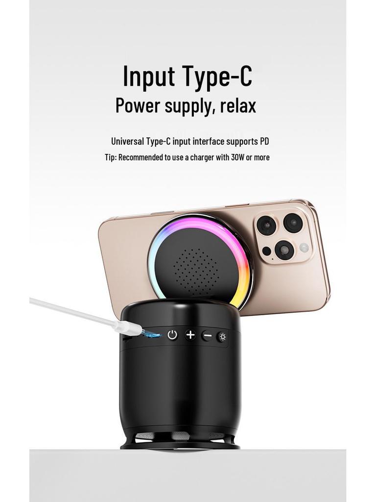 Multifunctional Bluetooth Speaker & Qi2 Certified Foldable 5-in-1 Magnetic Wireless Charger with Phone Charging