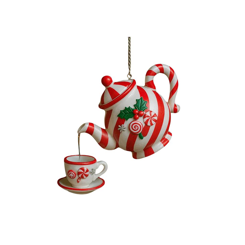 2D Acrylic Christmas Teapot Decorative Pendant Is Suitable For Holiday Decoration And Is A Gift For Tea Lovers