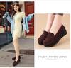 Genuine Leather Women's Sneakers - Spring/Autumn Style, Thick-Soled Wedge Platform, Large-Size Korean Mom Shoes